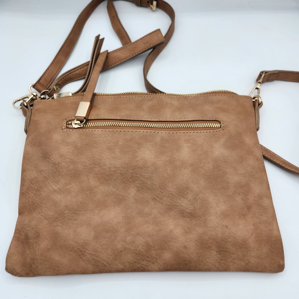 Shiraleah Chicago Brown Crossbody Bag Adjustable Strap Front Pocket Purse - Picture 4 of 13